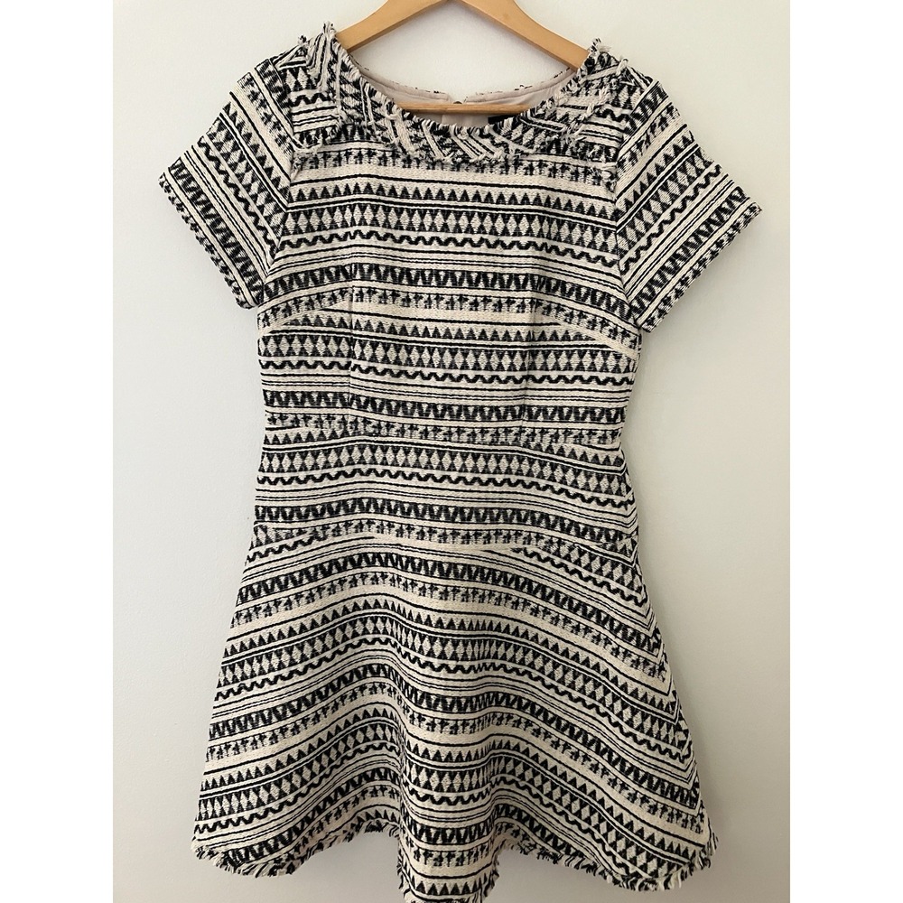 Banana Republic Geometric Striped Jacquard Print Dress Women's Size 10
